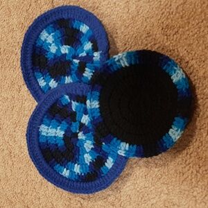 3 Black and Blue Coasters
